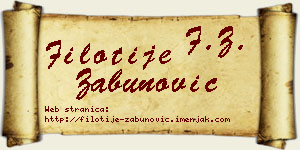 Filotije Zabunović vizit kartica